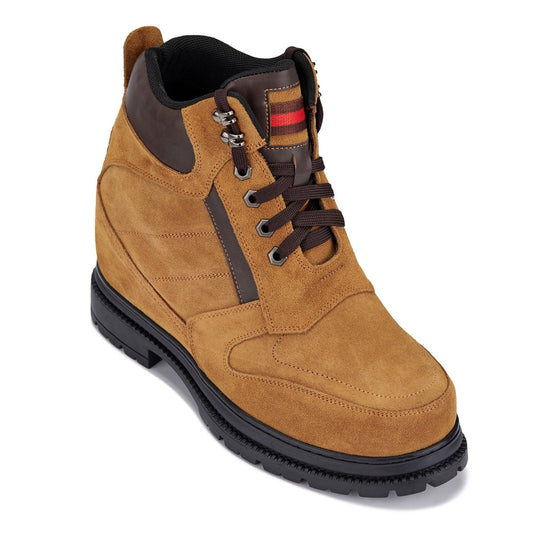 CALDEN Botas de ascensor de nobuk marrón de 5.2 pulgadas de alto K881803