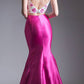 Cinderella Divine KC1737 Two-Piece Gown Embroidered Crop Top