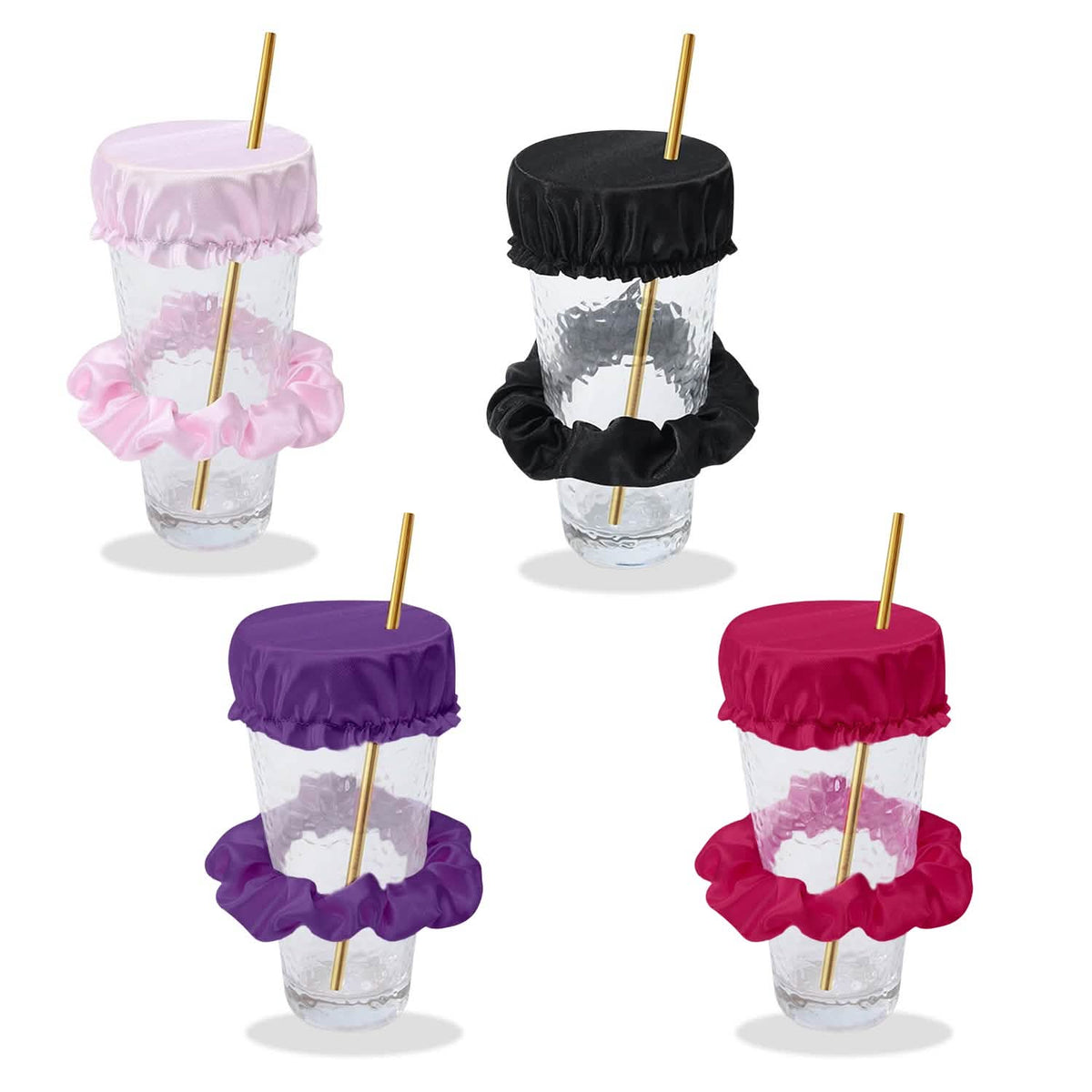 Gomilla Reutilizable Antipunzadas para Bebidas, Taza, Vaso, Gorra, Diadema con Agujero para Pajita para Cubrir Bebidas en Fiestas, Clubes, Discotecas