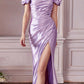 Vestido de satén drapeado entallado Cinderella Divine KV1056