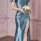 Vestido de satén drapeado entallado Cinderella Divine KV1056