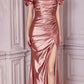 Vestido de satén drapeado entallado Cinderella Divine KV1056