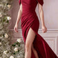 Cinderella Divine KV1057 Crepe Off the Shoulder Dress