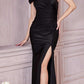 Cinderella Divine KV1061 Cap Sleeve With Shawl Long Fitted Dress