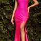 Cinderella Divine KV1063 Rhinestone Embellished Stretch Satin Gown