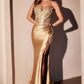 Ladivine KV1116 Dress Fitted Strapless Lace & Satin Gown