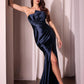 Ladivine KV1118 Dress Pleated Strapless Fitted Satin Gown