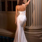 Ladivine KV1118W Vestido de novia palabra de honor entallado de raso de lujo