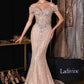 Ladivine KV1130 Mermaid Gown Off Shoulder Crystal Embellished Tulle
