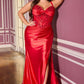 Vestido de noche talla grande Ladivine KV1132C sin tirantes con escote corazón ajustado