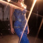 Vestido de Noche Sirena sin Tirantes Ladivine KV1139 con Escote Corazón y Corsé de Cuentas