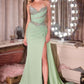 Ladivine KV1143 Sweetheart Beaded Bodice Strapless Leg Slit Formal Gown