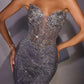 Ladivine KV1151 Vestido mini ajustado con escote corazón esculpido sin tirantes