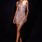 Ladivine KV1151 Vestido mini ajustado con escote corazón esculpido sin tirantes