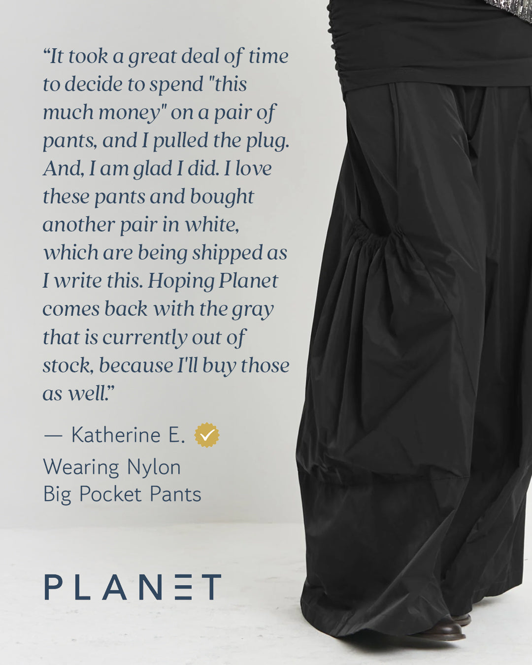 Nylon Big Pocket Pants - Marina