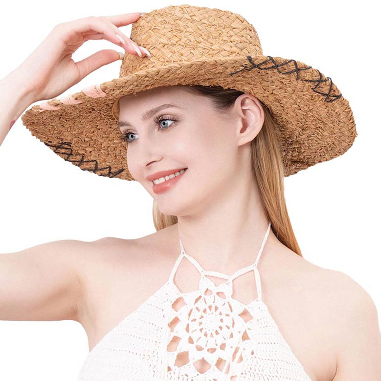 Raffia Pointed Straw Sun Hat