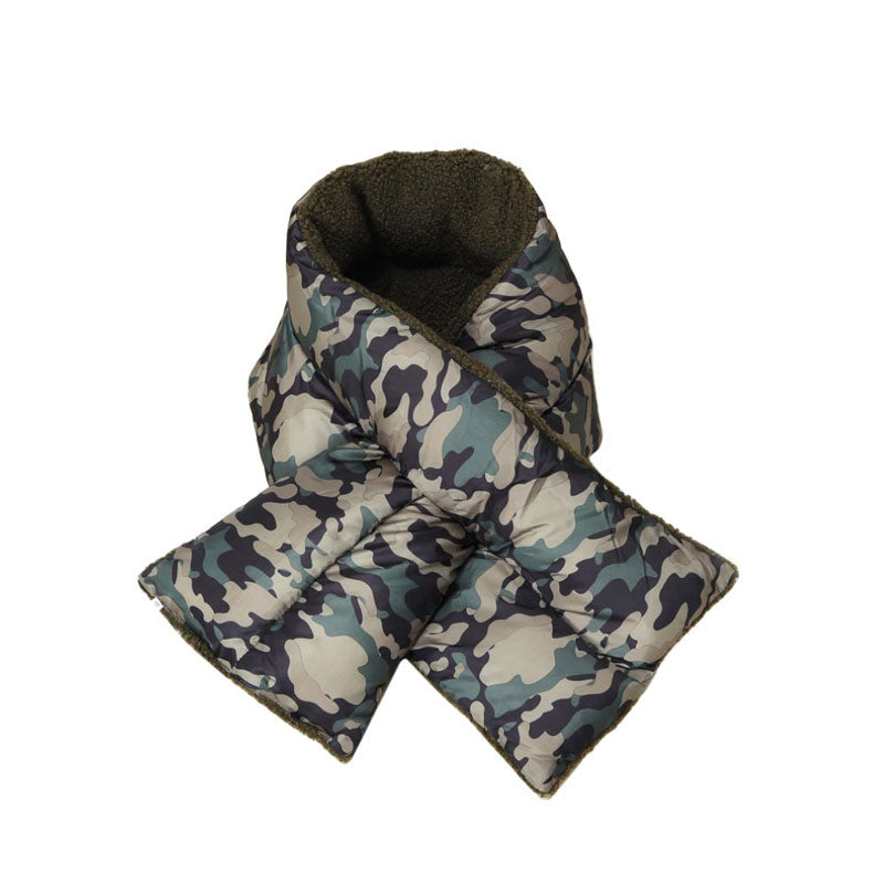 Reversible Puffer Sherpa Pull Through Scarf