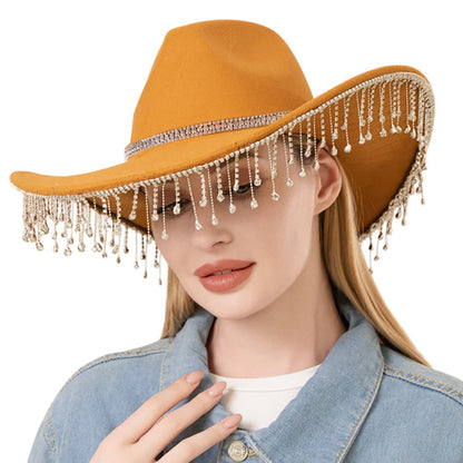 Rhinestone Band with Pointed Stones Paved Cowboy Western Hat