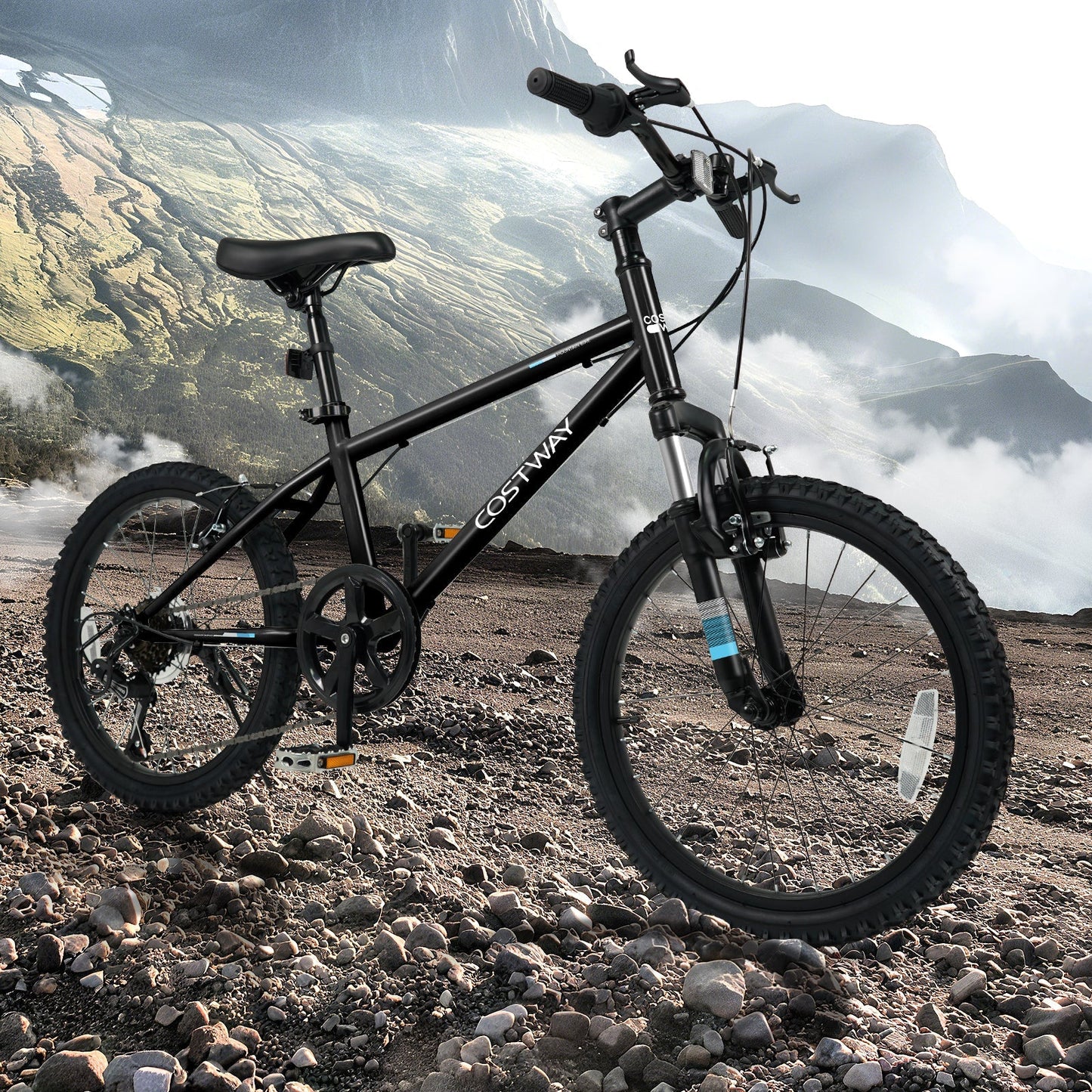 Bicicleta de montaña para niños de 20 24 pulgadas, para niños y niñas de 8 años en adelante, color negro