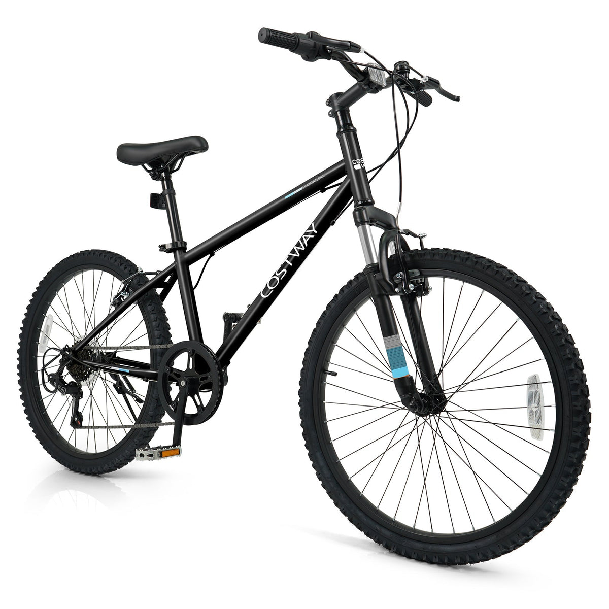 Bicicleta de montaña para niños de 20 24 pulgadas, para niños y niñas de 8 años en adelante, color negro