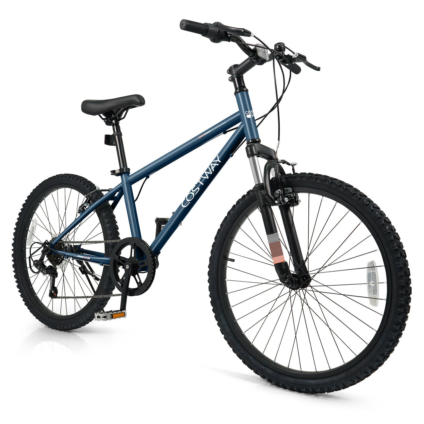 Bicicleta de montaña para niños de 20 y 24 pulgadas, para niños y niñas de 8 años o más, color azul marino