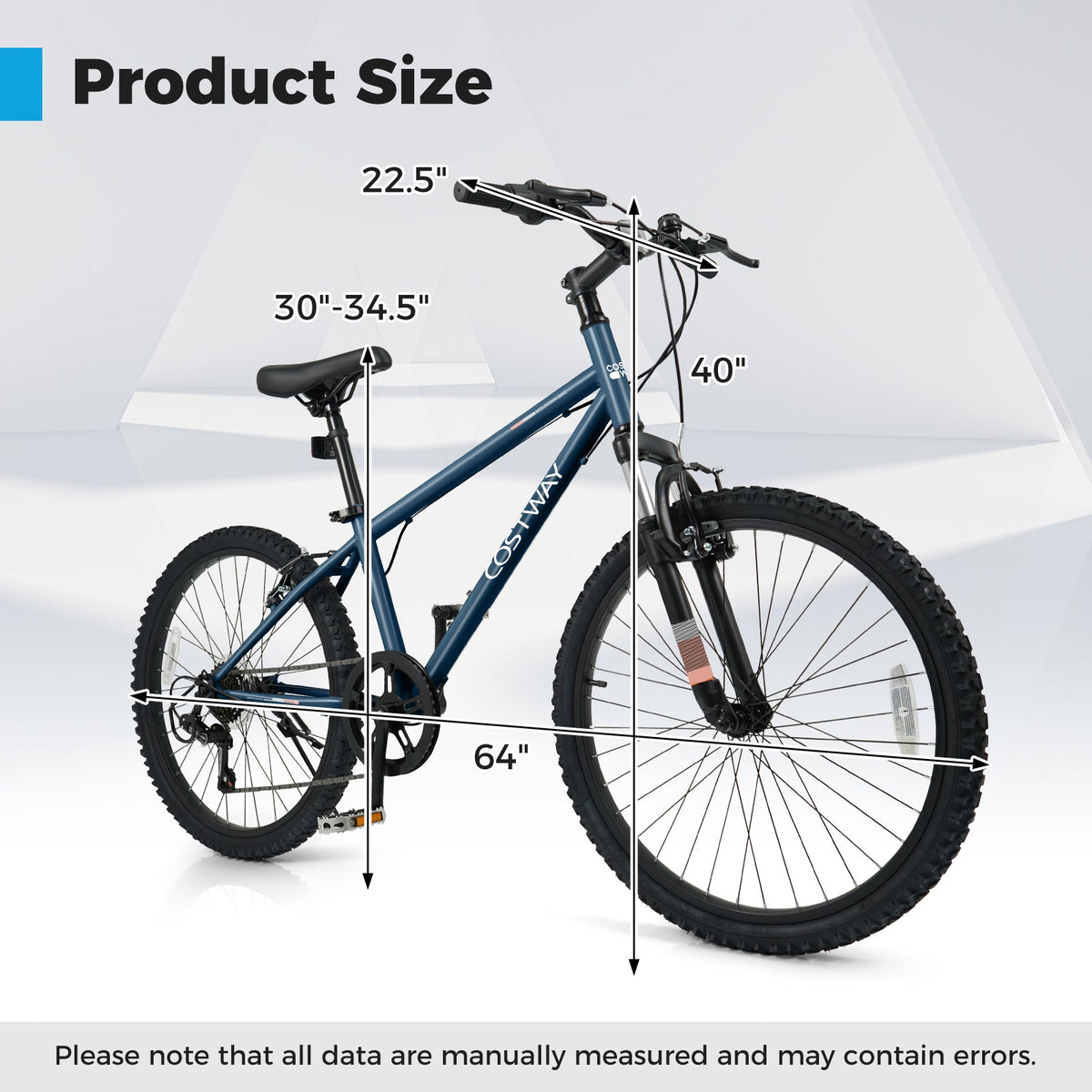 Bicicleta de montaña para niños de 20 y 24 pulgadas, para niños y niñas de 8 años o más, color azul marino