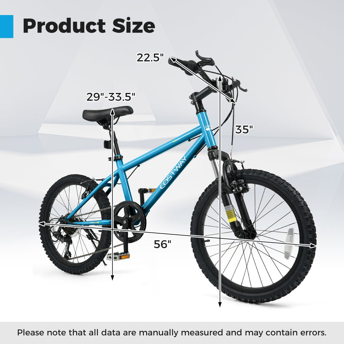 Bicicleta de Montaña para Niños de 20 24 Pulgadas, para Niños y Niñas de 8+ Años, Azul