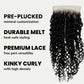 Cierre de Cabello Humano Kinky Curly 5x5 HD Lace