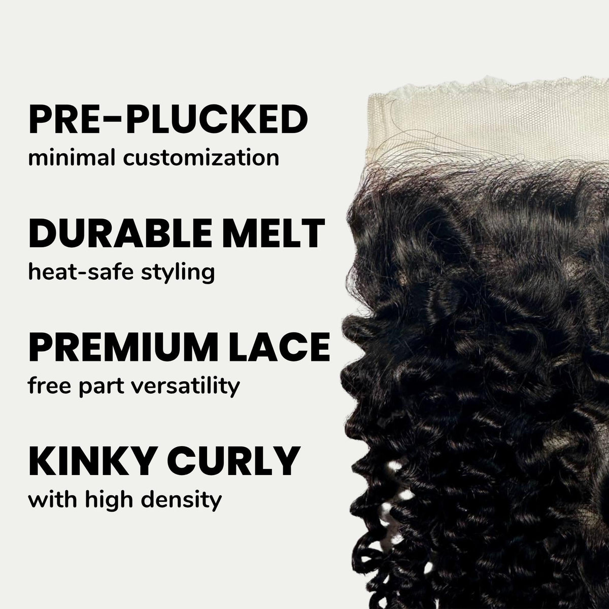 Cierre de cabello humano Kinky Curly 7x7 HD Lace