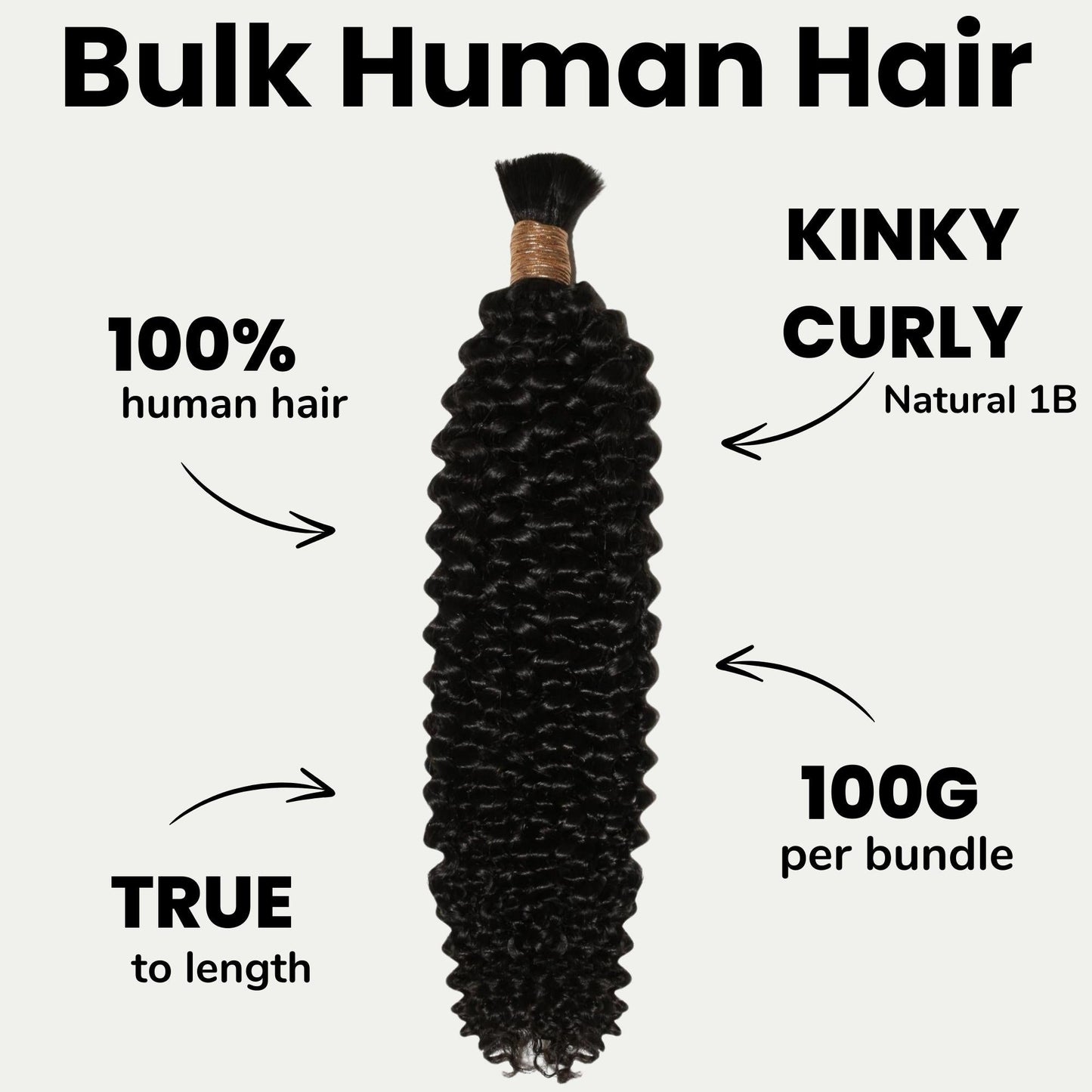 Cabello Para Trenzas Rizado Kinky 100% Humano a Granel