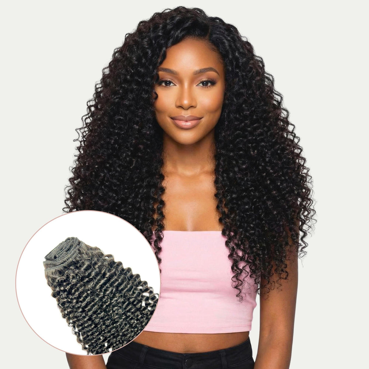 Extensiones de Cabello Humano 100% Rizado Kinky con Clip
