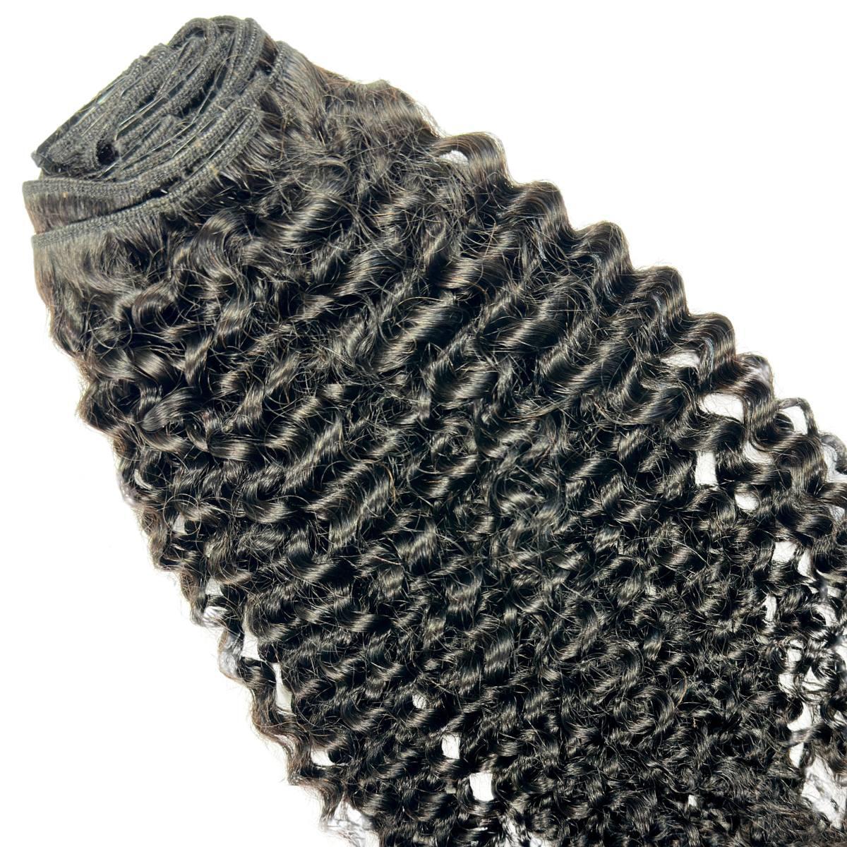 Extensiones de Cabello Humano 100% Rizado Kinky con Clip