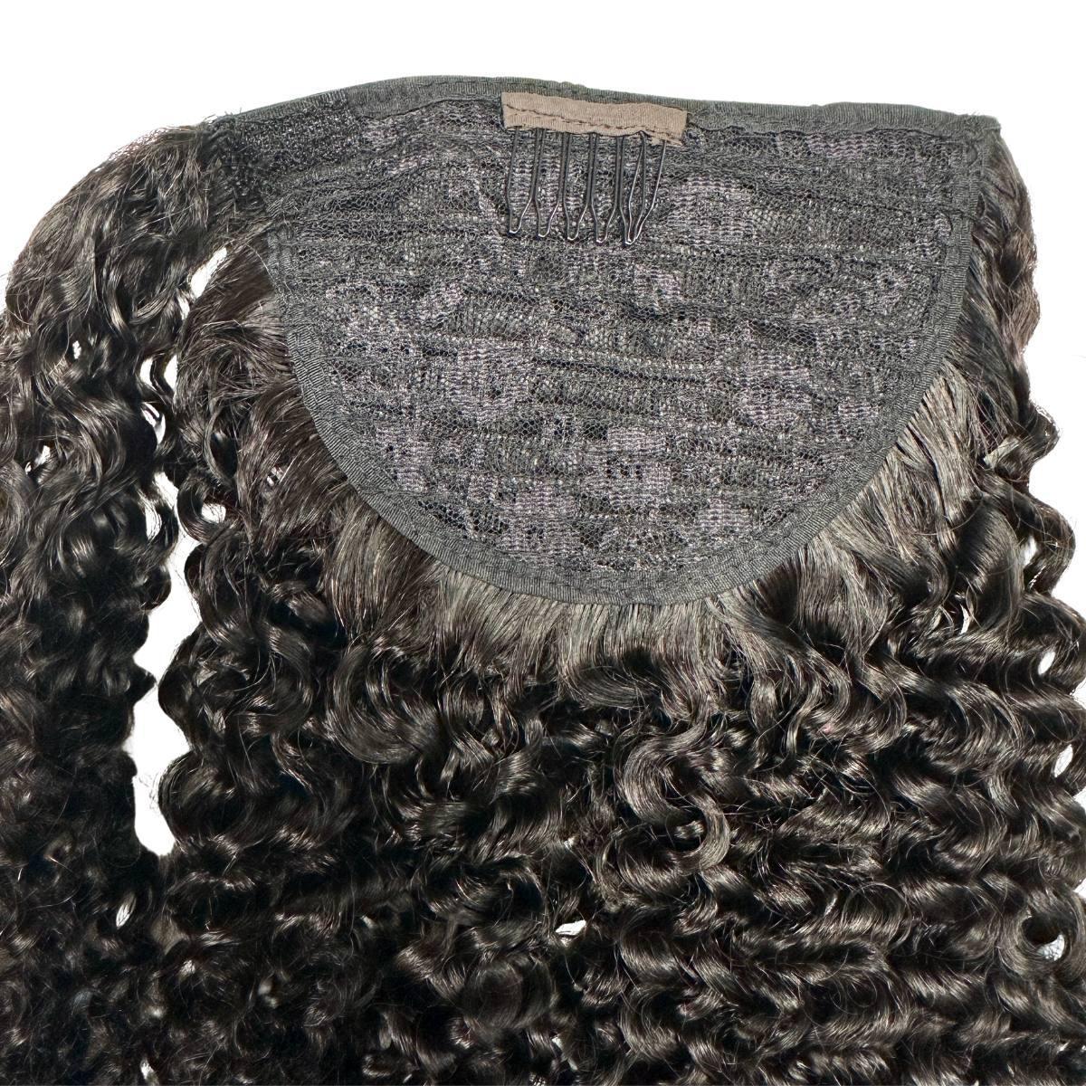 Cola de caballo de cabello humano 100% rizado Kinky
