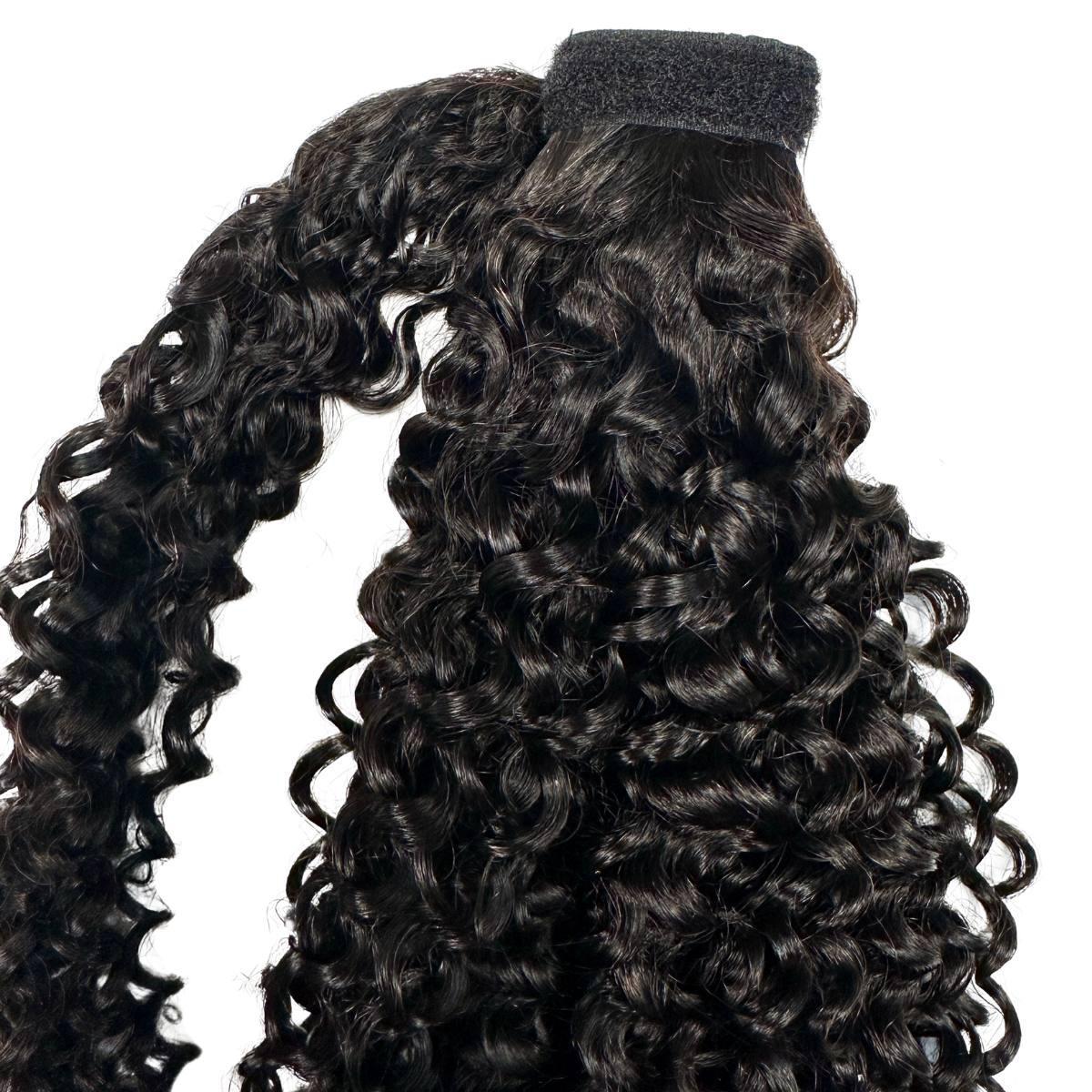 Cola de caballo de cabello humano 100% rizado Kinky