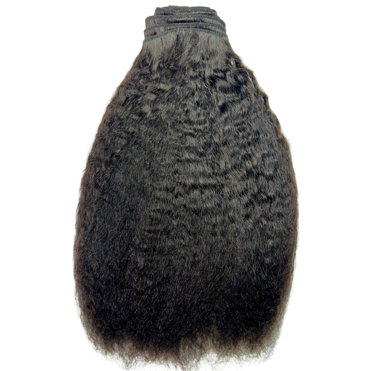 Extensiones de cabello 100% humano, con clip, lisas y crespas
