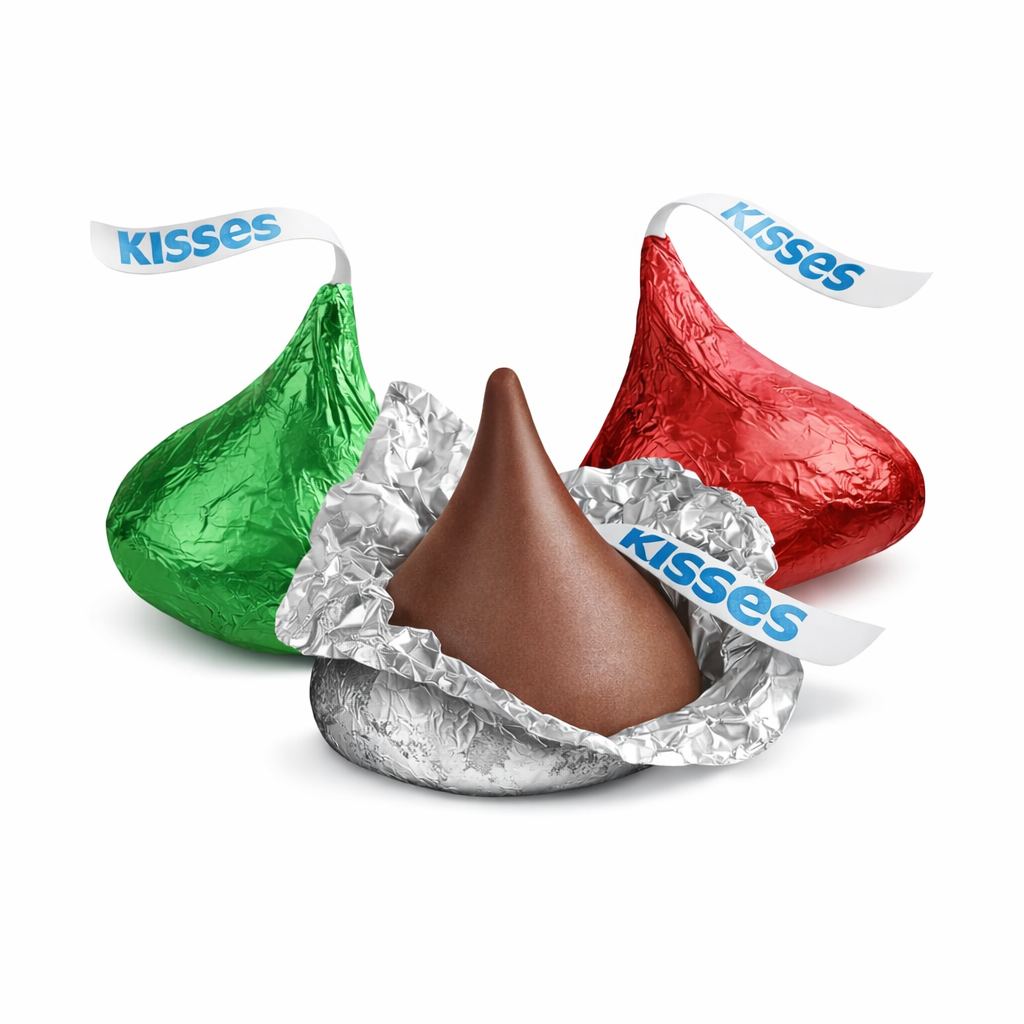 Hershey's Kisses Chocolate con leche – Papeles de envoltorio navideños, bolsa de gran valor