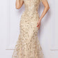 Nox Anabel L1255 Vestido largo ajustado con apliques bordados de purpurina