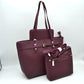 Woven Tote Bag Set with Crossbody and Wallet