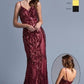 CLEARANCE - Aspeed L1982 Long Sequins Navy Blue Evening Gown V-Neck (Size XS)