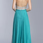 OFERTA - Vestido largo formal de corte A con cuello halter y espalda abierta Aspeed L2061 (Talla XXS)