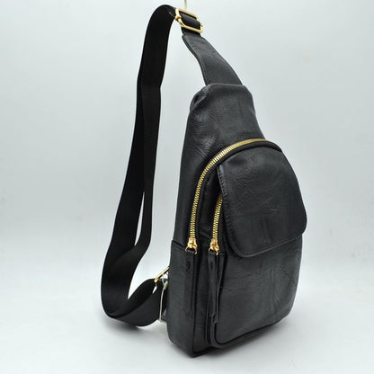 Ergonomic Structured Sling Backpack with Multi-Pocket Storage