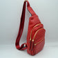 Perforated Sling Bag with Multi-Zipper Compartments