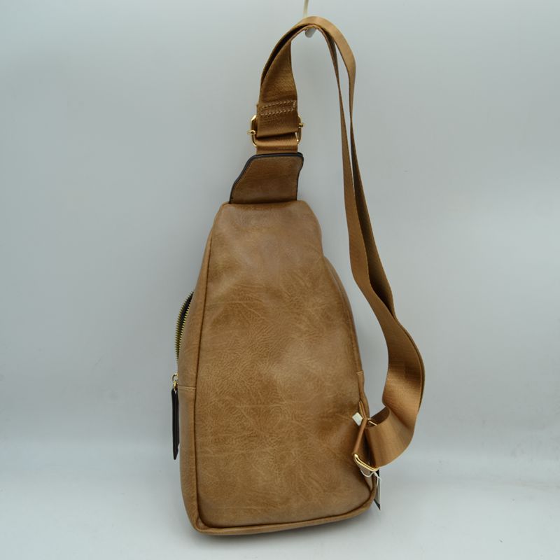 Braided Accent Sling Bag with Multi-Zipper Compartments