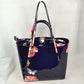 2-Piece Patent Floral Tote Bag and Matching Satchel Set