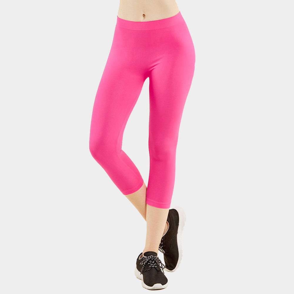 Ladies Solid Capri Leggings