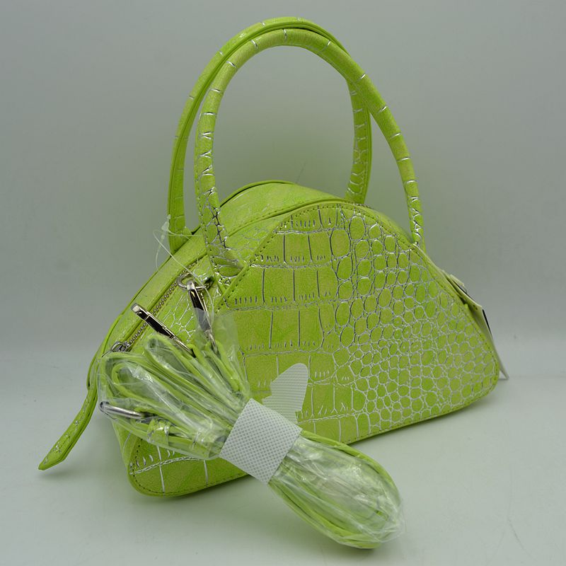 Embossed Dome Handbag with Top Handles and Adjustable Strap