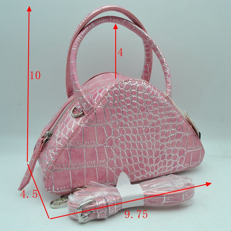 Embossed Dome Handbag with Top Handles and Adjustable Strap