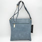 Braided Trim Flap Messenger Crossbody Bag with Metallic Bar T-Lock Closure