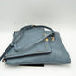 Braided Trim Flap Messenger Crossbody Bag with Metallic Bar T-Lock Closure