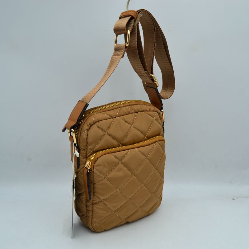 Structured Trapeze Handbag with Bamboo Ring Top Handles